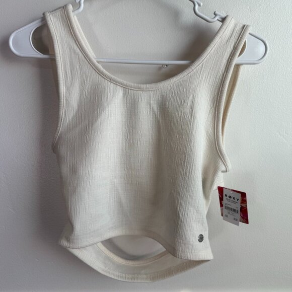 NWT ROXY Cream Good Keepsake Open Back Crop Top - Picture 3 of 7